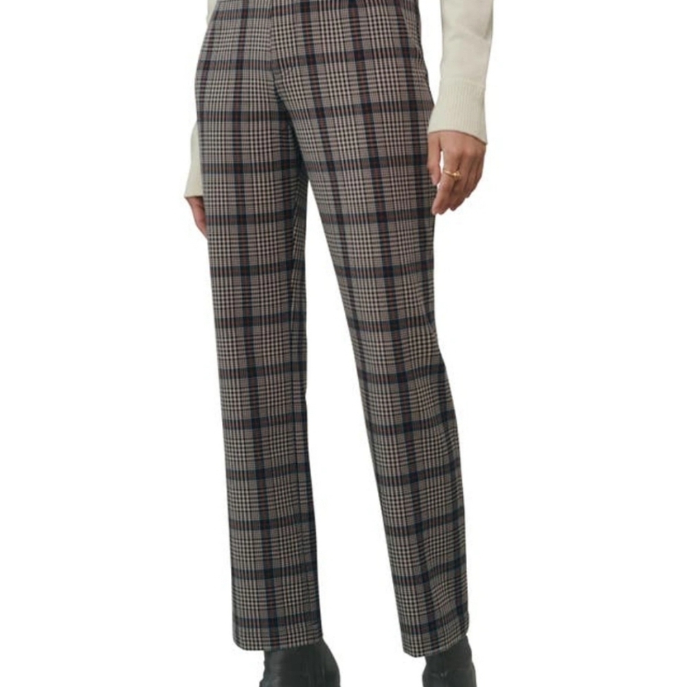 Reformation Plaid Trousers - Black and Cream